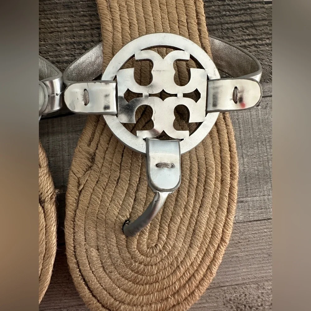 Tory Burch Metallic and Tan Sandals - Picture 3 of 8